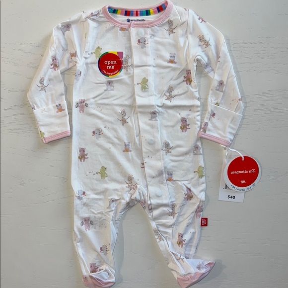 Magnetic Me Other - Magnetic Me Pink Baby Beats Animals Music Footie 0-3 3-6 6-9 months